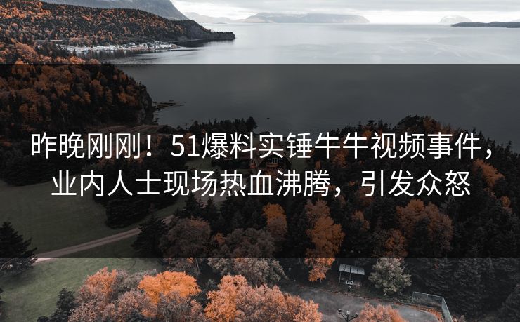 昨晚刚刚！51爆料实锤牛牛视频事件，业内人士现场热血沸腾，引发众怒