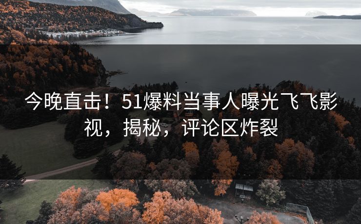 今晚直击！51爆料当事人曝光飞飞影视，揭秘，评论区炸裂